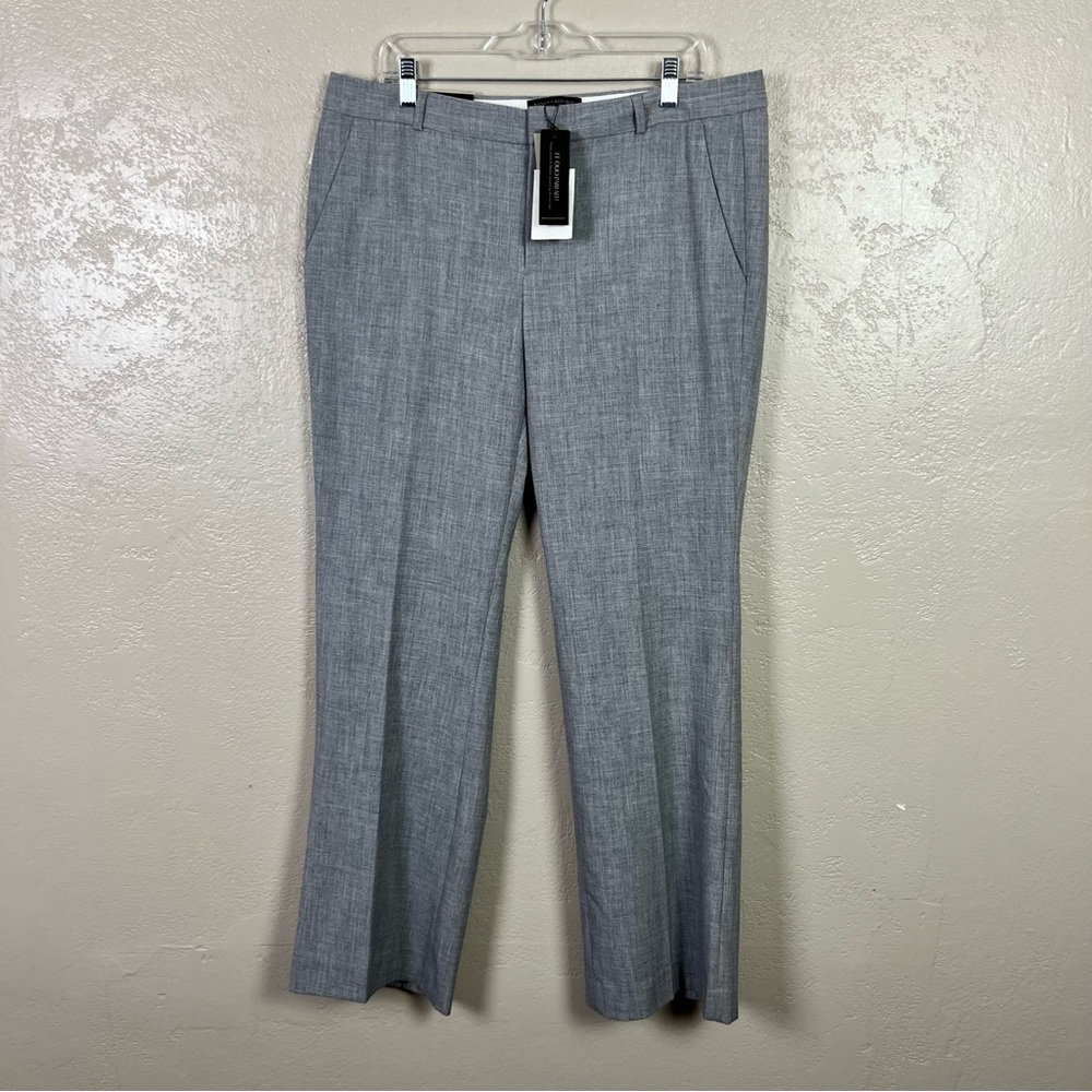 Banana Republic Womens Logan Pants Size 14 Gray  Chino Trouser Straight Mid Rise